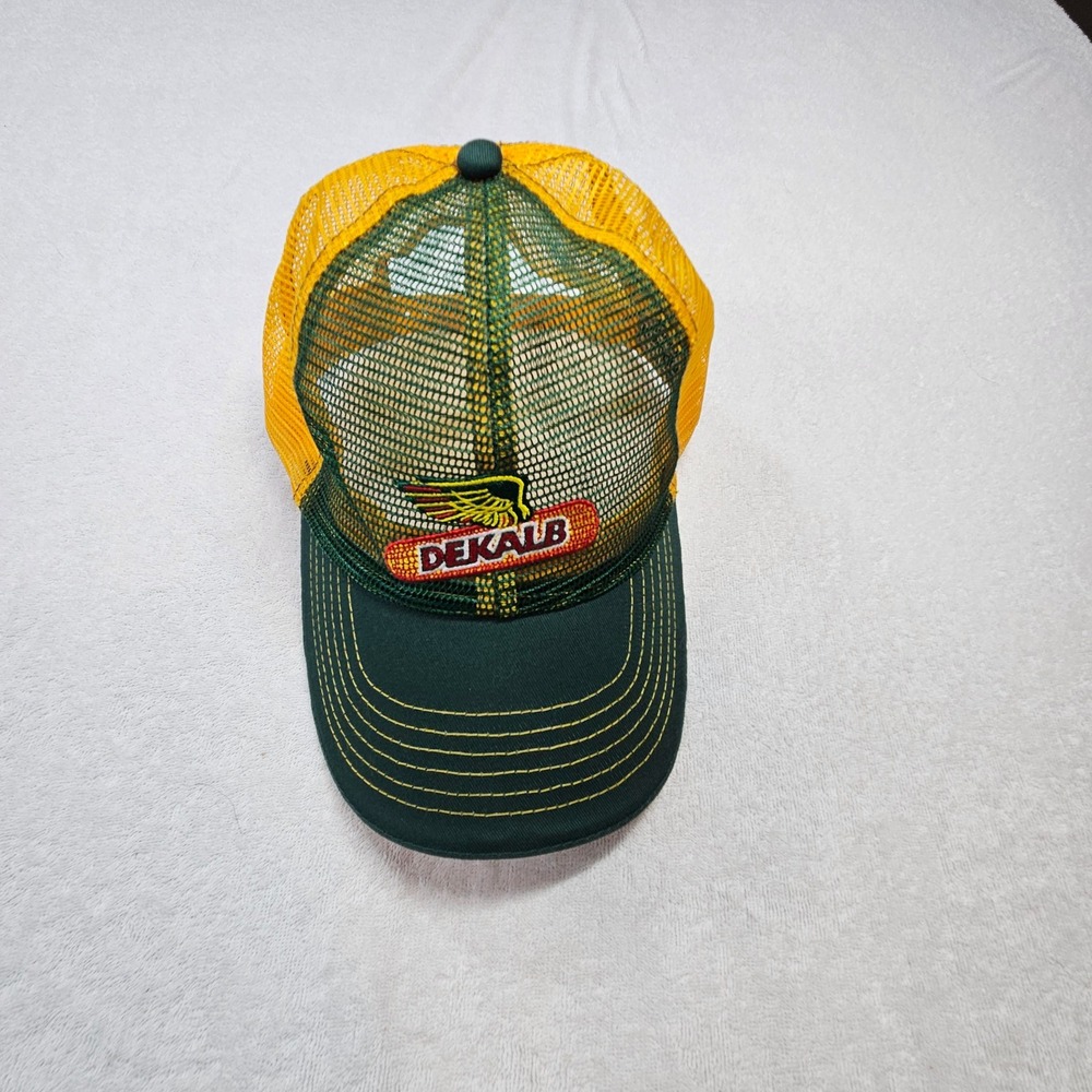 DEKALB Trucker Hat K-Products Mesh Snapback Green Yellow Logo Cap